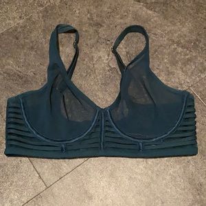 Unlined Mesh Full-coverage Plunge Bra -32D